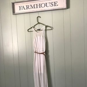 Floor length white dress